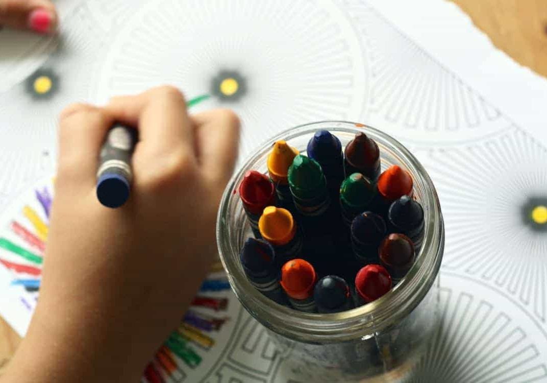 coloring and crayons