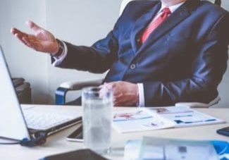 man working in office